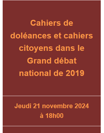 Conférence sur les cahiers de doléances  le 21 novembre 18h